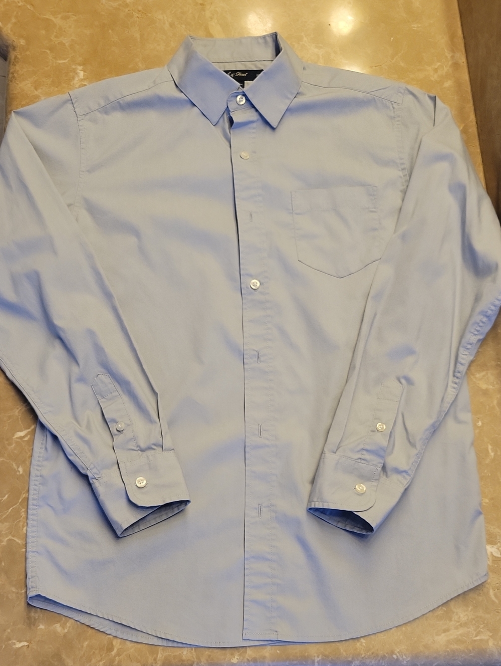 Boy's Light Gray Button-Down Dress Shirt - Classic Look, Sz 16